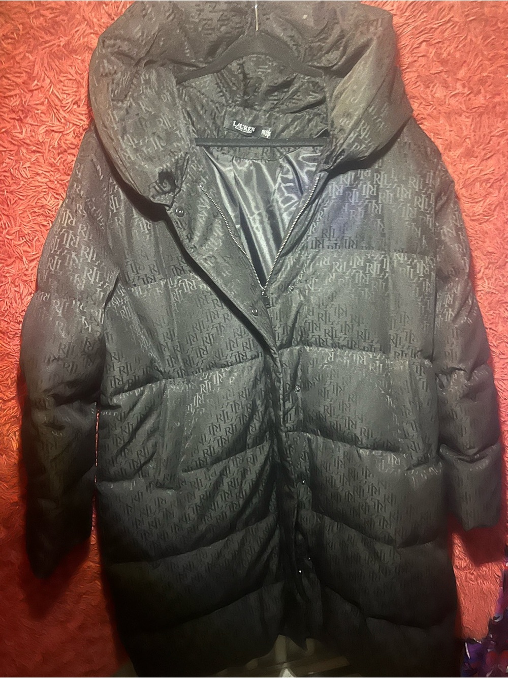 LAUREN Ralph Lauren Women’s Black Quilted Puffer Coat 2XL